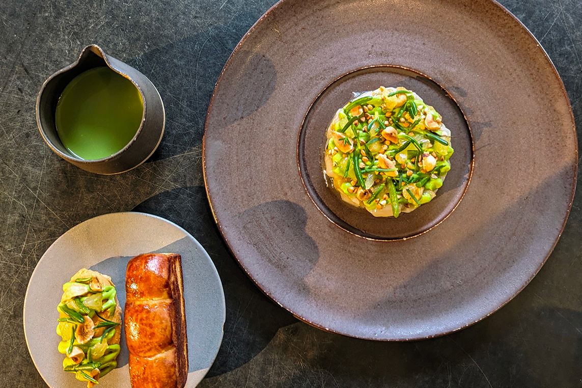 Scallops A-Z, samphire, buckwheat & lemon, signature dish