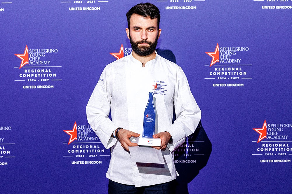 Vasyl Fysiuk with the S.Pellegrino Young Chef Academy Award