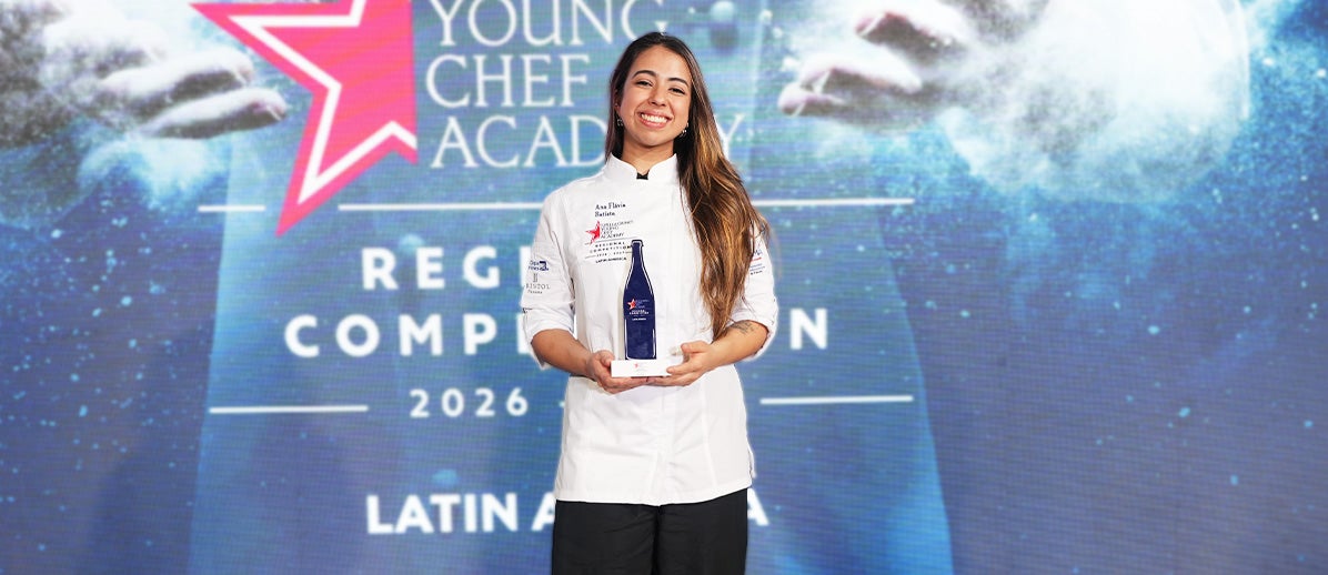 Ana Flavia Batista Graciolli with the S.Pellegrino Young Chef Academy Award